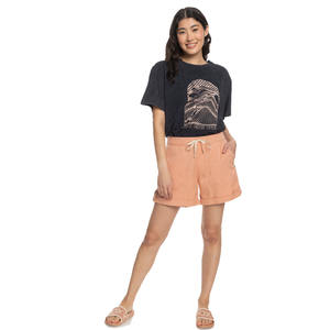 Bermudas de algodón 100% de color melocotón para mujer, pantalones cortos hechos en fábrica, transpirables, cintura elástica, ajuste Regular, MOQ bajo, estilo informal de verano - Product Image 3