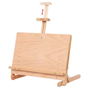 Shuangfeng Large Drawing Board Easel Solid Beech Wooden Tabletop H-Frame Adjustable Easel HJ-4F