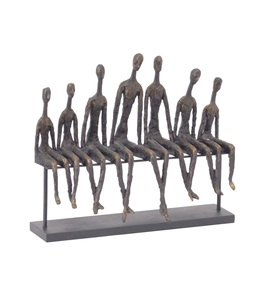Nouvelle Sculpture de jeu de famille humaine de couleur argent, décoration d'espace moderne, accessoires de décoration de maison, décoration de bureau - Product Image 6