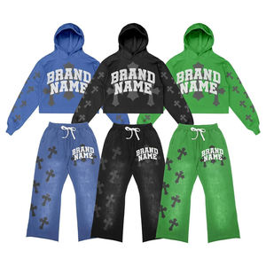 OEM venta al por mayor Unisex algodón polar peso pesado Sweatsuit logotipo personalizado Puff impreso 3D diseño de secado rápido transpirable invierno de los hombres - Product Image 1
