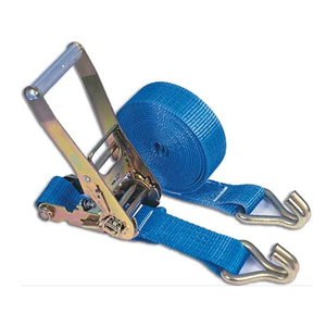 Fourniture directe d'usine de qualité supérieure fabriquée en inde robuste 25-100mm J Type de crochet Polyester sangle d'arrimage à cliquet - Product Image 1