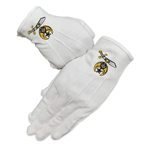 Guantes masónicos baratos de alta calidad, venta al por mayor, guantes masónicos de algodón puro, guantes de algodón blanco de caballeros masónicos - Product Image 1