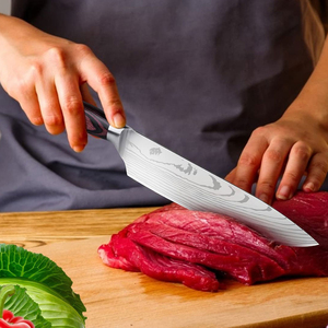 Cuchillo de chef afilado forjado hecho a mano, cuchillo de cocina de hoja afilada Premium profesional de acero de Damasco de Pakistán, mango de madera - Product Image 5