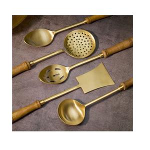 Espátula de latón macizo de calidad superior con acabado pulido suave Mango resistente y duradero para cocinar, servir, mezclar y usar en la cocina - Product Image 2