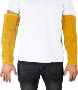 Manchons de soudure en cuir de vachette fendu les plus exigeants Manchons en cuir longs anti-coupure résistants à la chaleur pour la protection contre les étincelles de soudage - Product Image 5