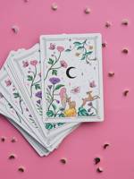 LABON Moon Witch Oracle Deck 42 cartes avec détails dorés, inspiré de la divinité féminine, jeu de tarot, guide rituel pour l'auto-découverte
