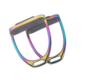 Nueva llegada de estribos para montar a caballo de acero inoxidable, agarre cómodo ajustable, banda de rodadura ancha, engranaje de tachuela ecuestre - Product Image 3