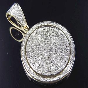 Pendentif de luxe en or à visser, entièrement serti de diamants Moissanite brillants, charmant bijou en argent sterling - Product Image 1