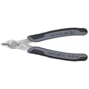 Pince à découper électronique Knipex Super Knips en acier INOX avec tête polie, poignées multi-composants et récupérateur de fils ESD - Product Image 1