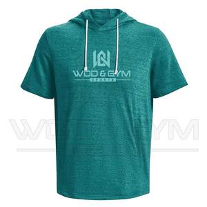Vente en gros de vêtements de sport pour hommes, sweats à capuche personnalisés thermiques légers, pulls à manches courtes en coton et polyester, sweats à capuche unis et solides pour hommes - Product Image 5
