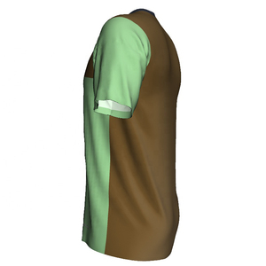 เสื้อฟุตบอลคอวีผู้ชาย สีเขียว-น้ำตาล ระบายเหงื่อได้ดี แขนสั้น ทรงปกติสำหรับผู้ใหญ่ พิมพ์ลายแบบ Sublimation - Product Image 2