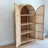 Nouveau design Armoires de salon modernes Armoire en rotin à 2 portes arquées Armoire à vêtements Armoire penderie Mobilier d'intérieur