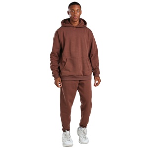 Conjunto de chándal holgado de gran tamaño para hombre y mujer, chándal unisex personalizado con capucha de algodón ecológico - Product Image 1
