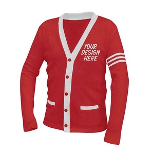 Wholesale Knit Varsity Cardigan Stripes Sweater for Greek Fraternity 100% Soft Acrylic With <b>Custom</b> Patches and Letters Knitwear - Product Image 3