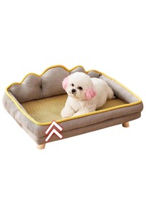 Lit pour animaux de compagnie moderne et doux en nylon et polyester, imprimé animal, amovible, lavable, sans assemblage, pour chiens et chats - Product Image 3