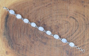 Estilo bohemio, pulsera de piedras preciosas de piedra lunar de Plata de Ley 925, joyería hecha a mano, pulsera de plata, joyería para mujer, regalo de boda - Product Image 3