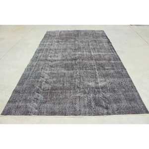 Alfombra Turca Vintage de 6.3x10.6 pies (193x323 cm), Alfombra Floral Gris - Product Image 1
