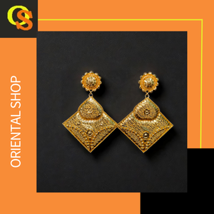 Antique <b>Earrings</b> Set with Classical Designed 22CT Gold Plated <b>Jhumka</b> Style <b>Earrings</b> Jewelry for Women Wear - Product Image 2