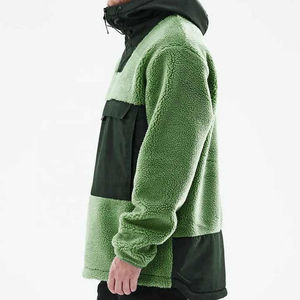 Sweat-shirts pour hommes en polaire sherpa en fausse fourrure de polyester lourd d'hiver avec logo personnalisé - Product Image 5