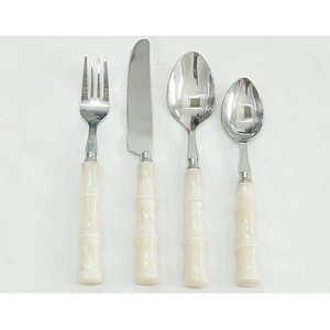 Highly Polished Flatware Set With Resin Handle Modern 5 Pcs Cutlery Tableware Dinnerware <b>Place</b> <b>Setting</b> for Home Hotel Restaurant - Product Image 6