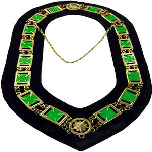 COLLAR DE CADENA HERRAMIENTAS DE TRABAJO DE ORO AZUL MASÓNICO HECHO A MEDIDA, JUEGO DE JOYAS GRATIS, COLLAR DE CADENA DE LODGE AZUL MASÓNICO - Product Image 5