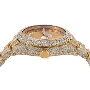 VVS Moissanite นาฬิกาฮิปฮอปทำด้วยมือคุณภาพสูงทำจากสแตนเลสออกแบบได้ตามต้องการเคลื่อนไหวด้วยไอซ์เต็มรูปแบบความกว้าง20มม. นาฬิกาอะนาล็อก - Product Image 4