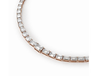 5ct Emerald Cut Lab Grown Diamond Collier 16 pouces avec collier en or massif 14K pour femmes Fine Jewelry - Product Image 2