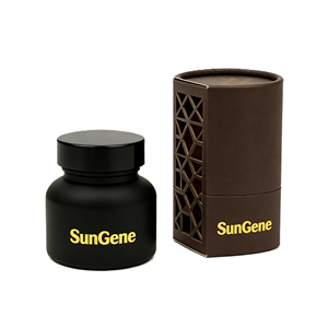 Emballage de tube en papier cylindrique pour huile essentielle et parfum, matériaux recyclés écologiques et biodégradables de luxe, feuille d'or personnalisée - Product Image 1