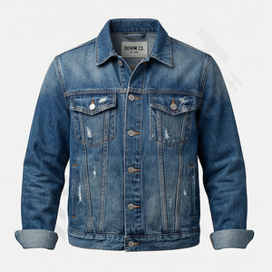 Veste en jean pour homme personnalisée, veste en jean décontractée unie, vente chaude, veste en jean élégante pour homme, veste en jean unie, veste de mode pour adultes - Product Image 1