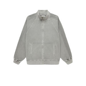 Custom Logo Sports Active Wear Women's Hoodies High Quality Cotton Fleece Oversized Fit Full Zip Up Thumbholes <b>Crop</b> <b>Top</b> Hoodie - Product Image 1