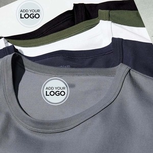 T-shirts en coton surdimensionnés pour hommes, col rond, coupe décontractée, pour la gym et l'entraînement, en coton épais - Product Image 3