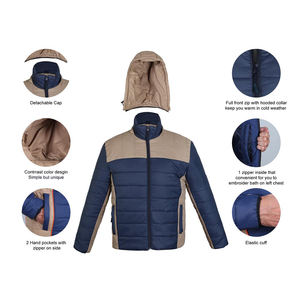Chaquetas acolchadas para hombre, Polo de marca, MOQ bajo, diseño personalizado, ropa de calle, ropa de abrigo acolchada de invierno con capucha extraíble, chaqueta acolchada para hombre - Product Image 2