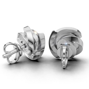Boucles d'oreilles clous en diamant de laboratoire certifié IGI, taille ronde, monture closée, en or 18 carats, avec fermoir à vis - Product Image 3