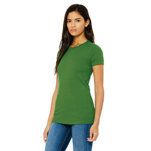 Camiseta ajustada de verano ecológica para mujer, 95% poliéster, algodón, sensación en blanco, Color sólido, estilo informal - Product Image 2