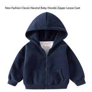 Sweat à capuche à manches longues en coton biologique, Sweat à capuche à manches longues en tissu avec fermeture éclair pour bébé fille - Product Image 5