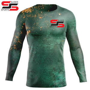 Protector Rash impreso personalizado, protector Rash Guard sublimado, fabricante, diseña tu propia tela Spandex Rash Guard - Product Image 4