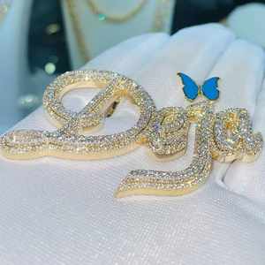 จี้ชื่อแบบกำหนดเองพร้อมเพชรโมอิสซาไนต์ทรงบริลเลียนต์ ชุบโรเดียม เงินแท้ 925 ของขวัญสำหรับงานปาร์ตี้สไตล์ฮิปฮอป - Product Image 1