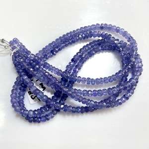 Vente en gros de perles en forme de rondelle à facettes en tanzanite perles de pierres précieuses bleues de haute qualité - Product Image 4