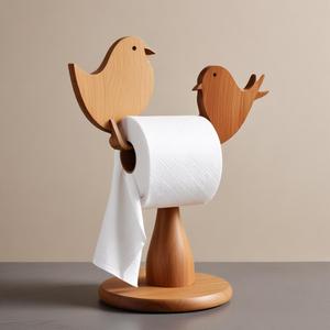 Porte-serviettes en papier en bois de haute qualité Design tendance Accessoires de salle de bain de qualité assurée fabriqués en Inde - Product Image 2