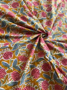 Soft Breathable Block Printed Cotton Fabric 5 Yard Cut for Dresses, Tunics, Skirts, <b>Quilting</b>, and Tailoring Projects - Product Image 2