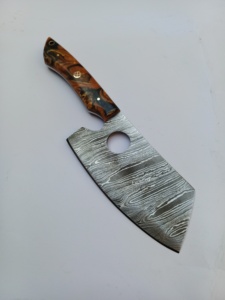 Top qualité personnalisé fait à la main en acier damas cuisine Chef serbe couperet couteau couteau de coupe avec manche en résine - Product Image 2