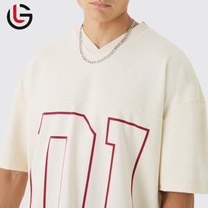 เสื้อฟุตบอลอเมริกันพิมพ์ลายแบบกำหนดเองของแท้ ด้านหน้าเป็นผ้าตาข่ายระบายอากาศ ไซส์ใหญ่ แขนสั้น คอกลม ยูนิเซ็กซ์ โพลีเอสเตอร์ 100% - Product Image 5