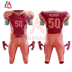 Uniformes de football américain personnalisés rouge et noir | 100% Polyester 180 GSM | Ensemble maillot et pantalon de sport sublimé - Product Image 4