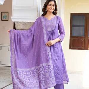 Diseñador Alia Cut Suit Fancy Indian Silk Kurta Pant Modelo para fiestas - Product Image 1
