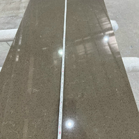 Projet 740 Étonnant Jaune Clair Surface Mince Blanc Veines Float Particule Artificielle Quartz Pierre Armoire De Cuisine Top