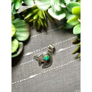 Pendentif Shirley Henry en turquoise de la montagne Sonoran et argent sterling avec technologie d'incrustation à sertissage clos - Product Image 4