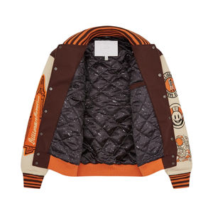 Chaqueta Universitaria de Lana Personalizada para Hombre, Cuello Alto, Logotipo Frontal, Talla Grande, Invierno - Product Image 3