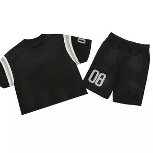 Conjunto de Camiseta y Pantalones Cortos para Hombre, Ropa Deportiva Informal de Dos Piezas para Gimnasio, Entrenamiento, Correr, Ejercicio, Uso Diario - Product Image 2