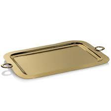 Plateaux de service en laiton abordables Taille personnalisée Plateau de service de vaisselle unique Décoratif en acier inoxydable Caractéristiques en laiton pour un usage domestique - Product Image 6
