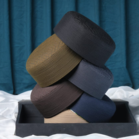 Gorro de Oración para Hombre ZAF 350 de la Mejor Calidad, Tela Transpirable, Gorro Musulmán Kufi Bordado, Forro Interior de Felpa